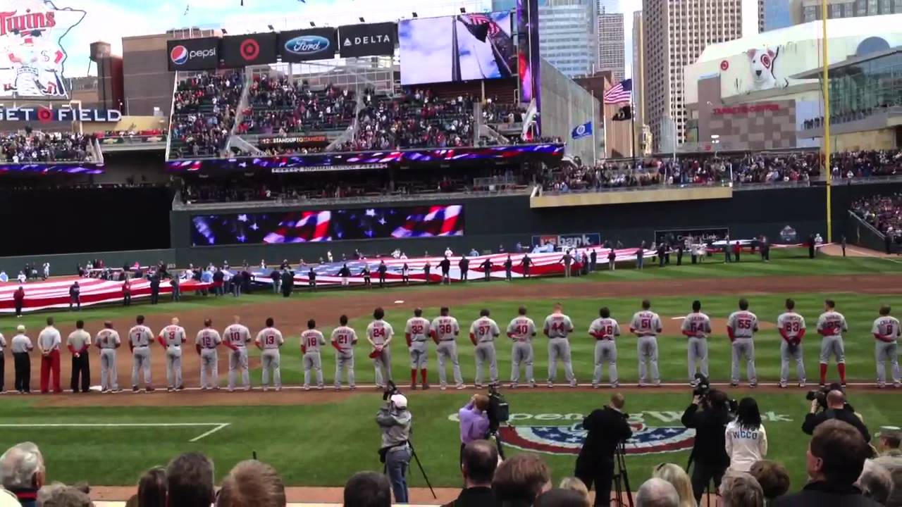 Flyover Target Field - National Anthem - YouTube