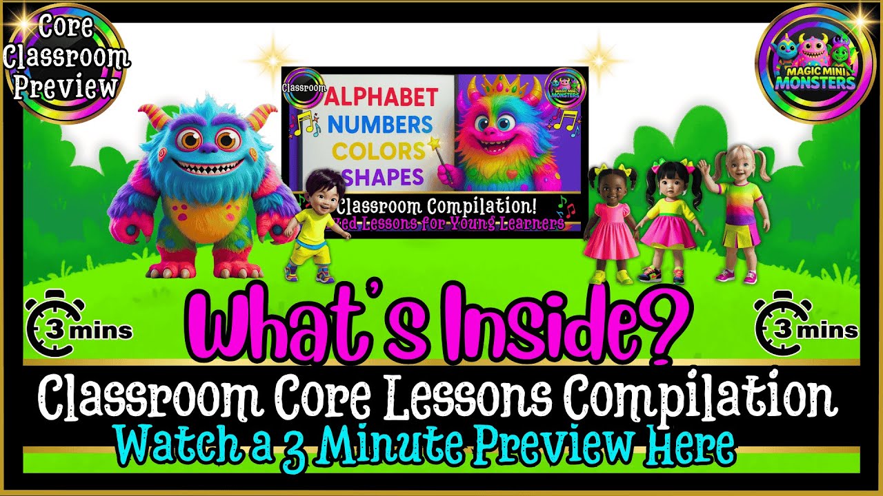 Preview A Popular Classroom Compilation Here | ABC's, Numbers, Shapes, Colors | Magic Mini Monsters