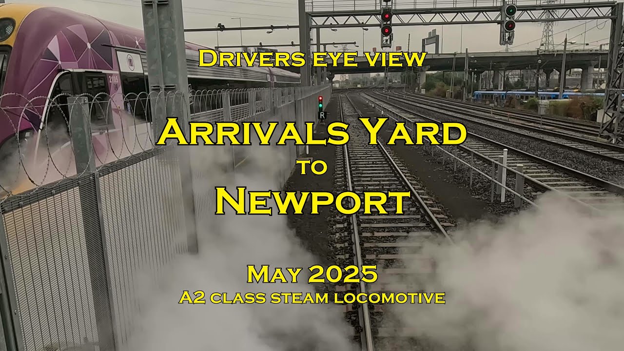 Drivers eye view, Arrivals Yard to Newport, A2 Steam, May 2025