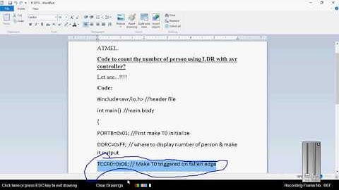 Code to count the number of People using AVR controller