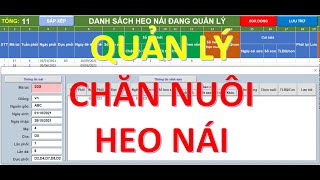 Phần mềm Quản Lý Chăn Nuôi HEO NÁI bằng Excel screenshot 3