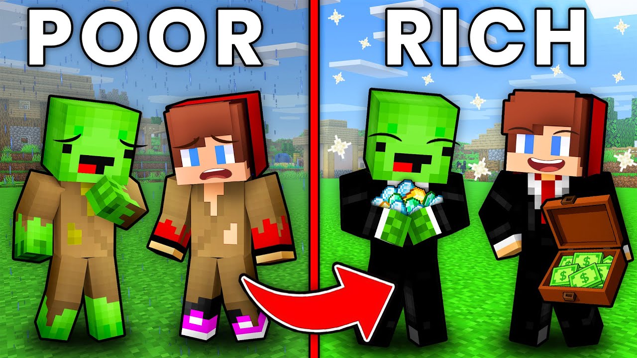 JJ and Mikey : From POOR to RICH Evolution in Minecraft - Maizen