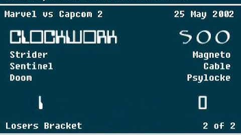 MvC2: clockw0rk (W Strider Sentinel Doom) vs SooMighty (MagCable Psy) 2of2