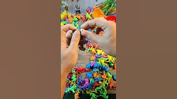 Reverse ASMR 🦕 Long Dino Toy Drop with Soft Plastic Sounds | Relax, No Talking