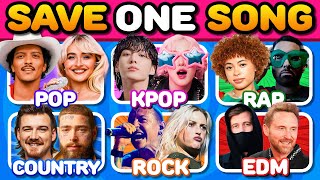 POP vs KPOP vs RAP vs COUNTRY vs ROCK vs EDM 🎵 SAVE ONE SONG 🤩 | Music Quiz 2025