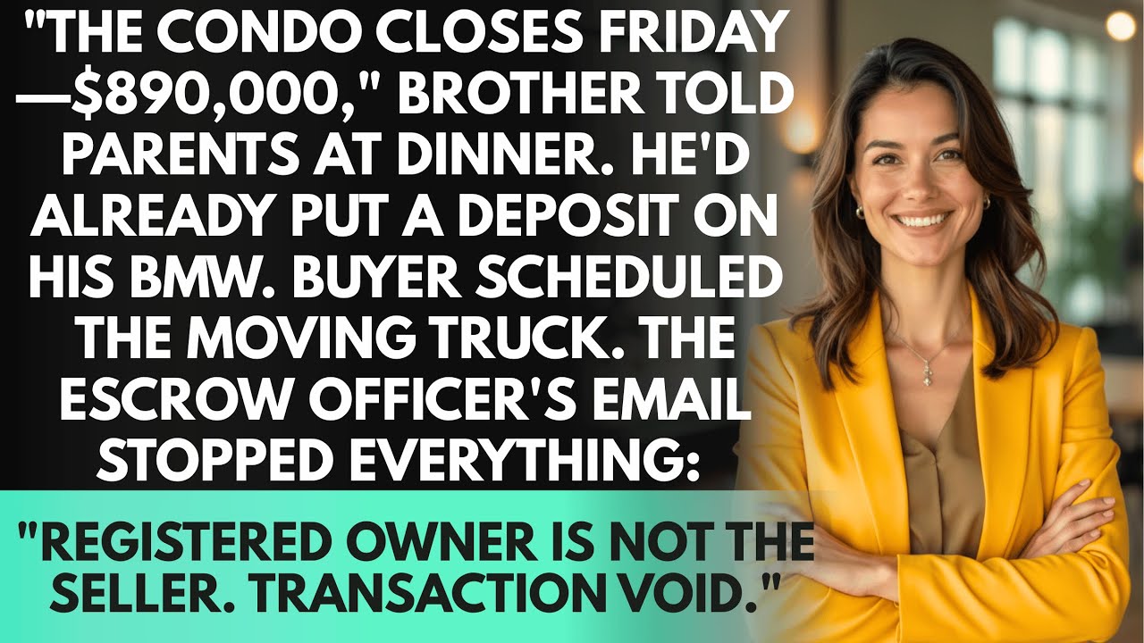 Brother Sold My Halifax Condo for $890K — Until the Escrow Officer Saw My Name