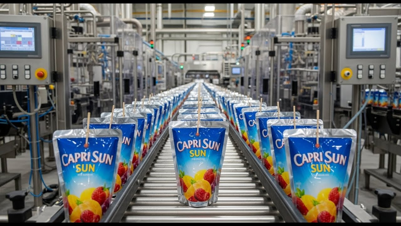 How Capri-Sun Juice Pouches Are Made | Inside the Massive Factory ...