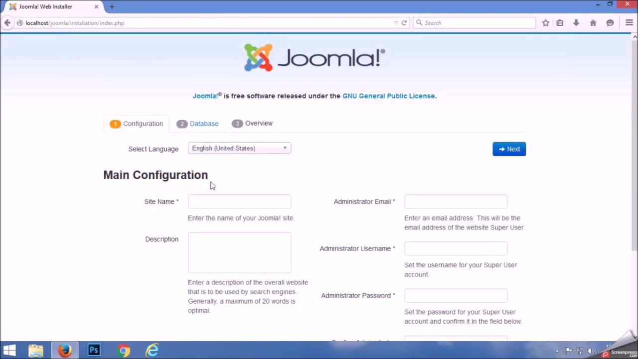 Installation Of Joomla - Tutorial #1 - YouTube