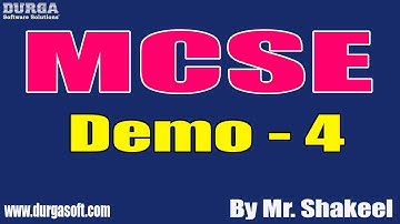 MCSE tutorials || Demo - 4 || by Mr. Shakeel on 21-10-2021 @8:30AM IST