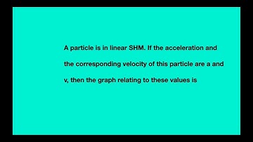 A particle is in linear SHM. If the acceleration and corresponding velocity