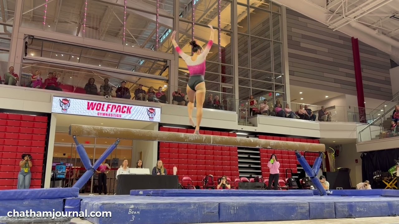 NC State Gymnasts perform on balance beam - 2.22.26