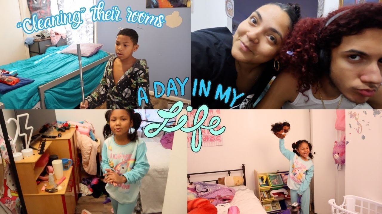 "Cleaning" Their MESSY Rooms + Time for a DRASTIC Hair Change! | Day in ...