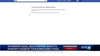 County health officials concerned after their Facebook page is removed