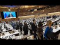 Dozens of diplomats walk out during Russian foreign minister's UN speech