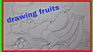 Drawing fruits easy .......belajar cara melukis buah buahan tempatan