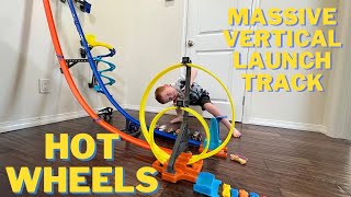 MASSIVE HOT WHEELS VERTICAL LAUNCH TRACK!! OVER 4 FEET TALL!