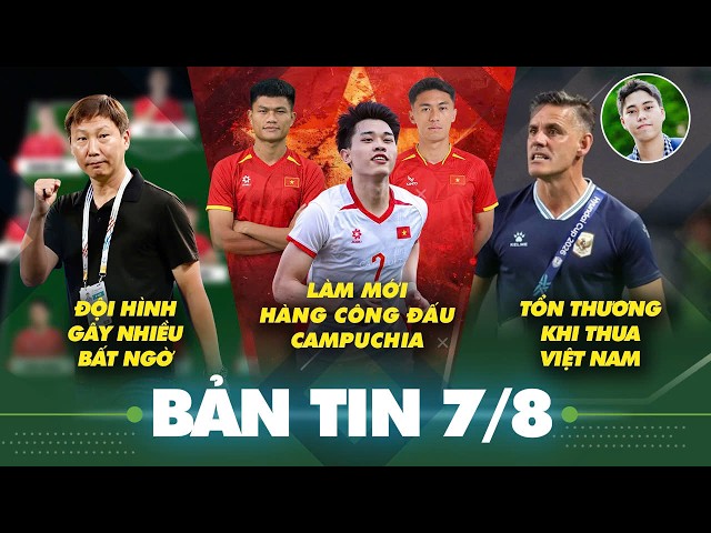 Tin sáng 7/8: ĐT Việt Nam gây bất ngờ với bộ 3 tiền đạo trẻ trước Campuchia, đội hình thay đổi bất n