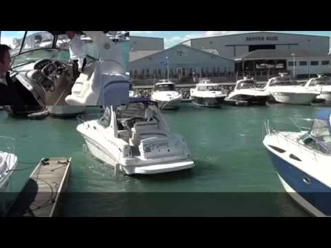 twin engine boat docking windy day - youtube