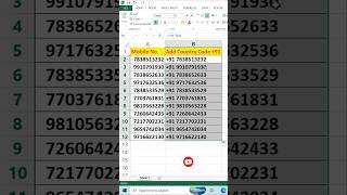 Add Country Code in Excel #shorts #excel