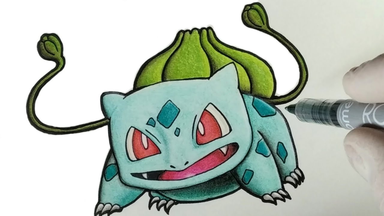 COMO DIBUJAR A BULBASAUR - POKEMON GO / how to draw bulbasaur - pokemon go  