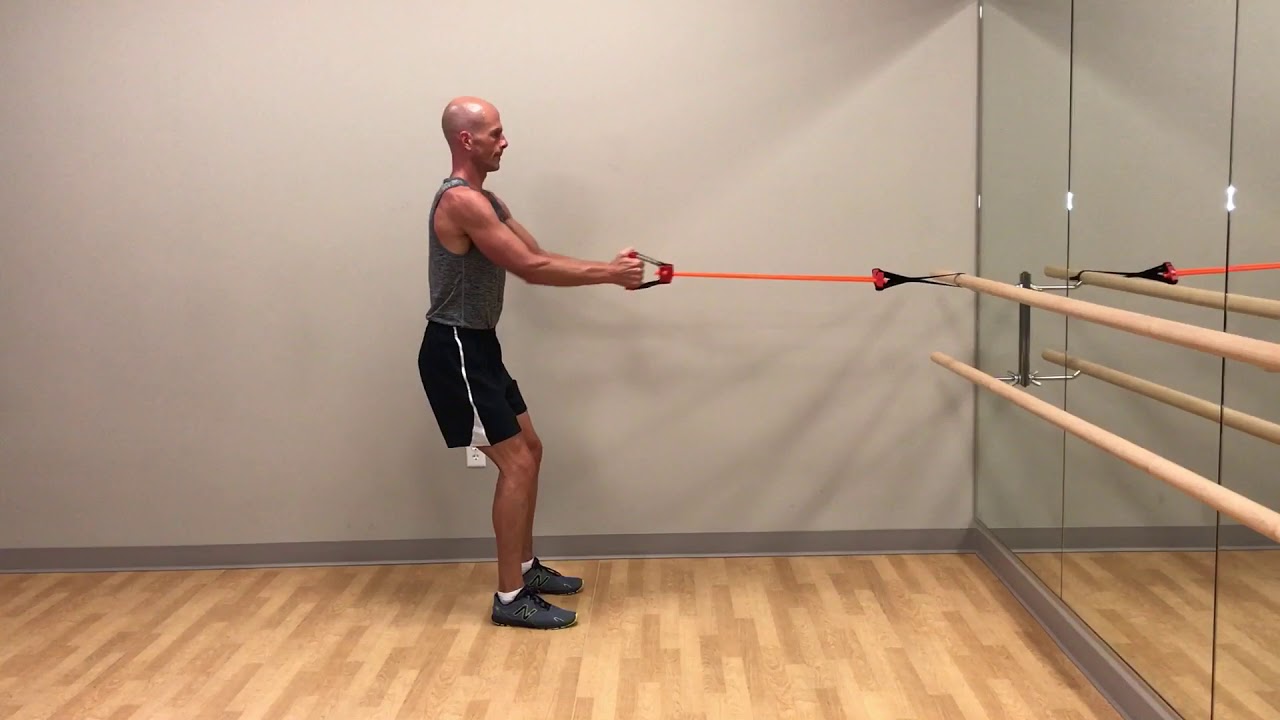 Resistance Band Standing Row (Elbows In) YouTube