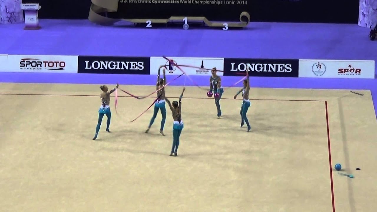 RUSSIA  3 BALLS+2 RIBBONS/RG WORLDS IZMIR 2014