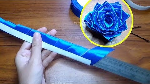 DIY- Easy ribbon Rose making with Ruler / Amazing ribbon flower trick