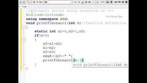 Fibonacci Series using Recursion in C++ Programming |Prof. Antony Vijay #shorts