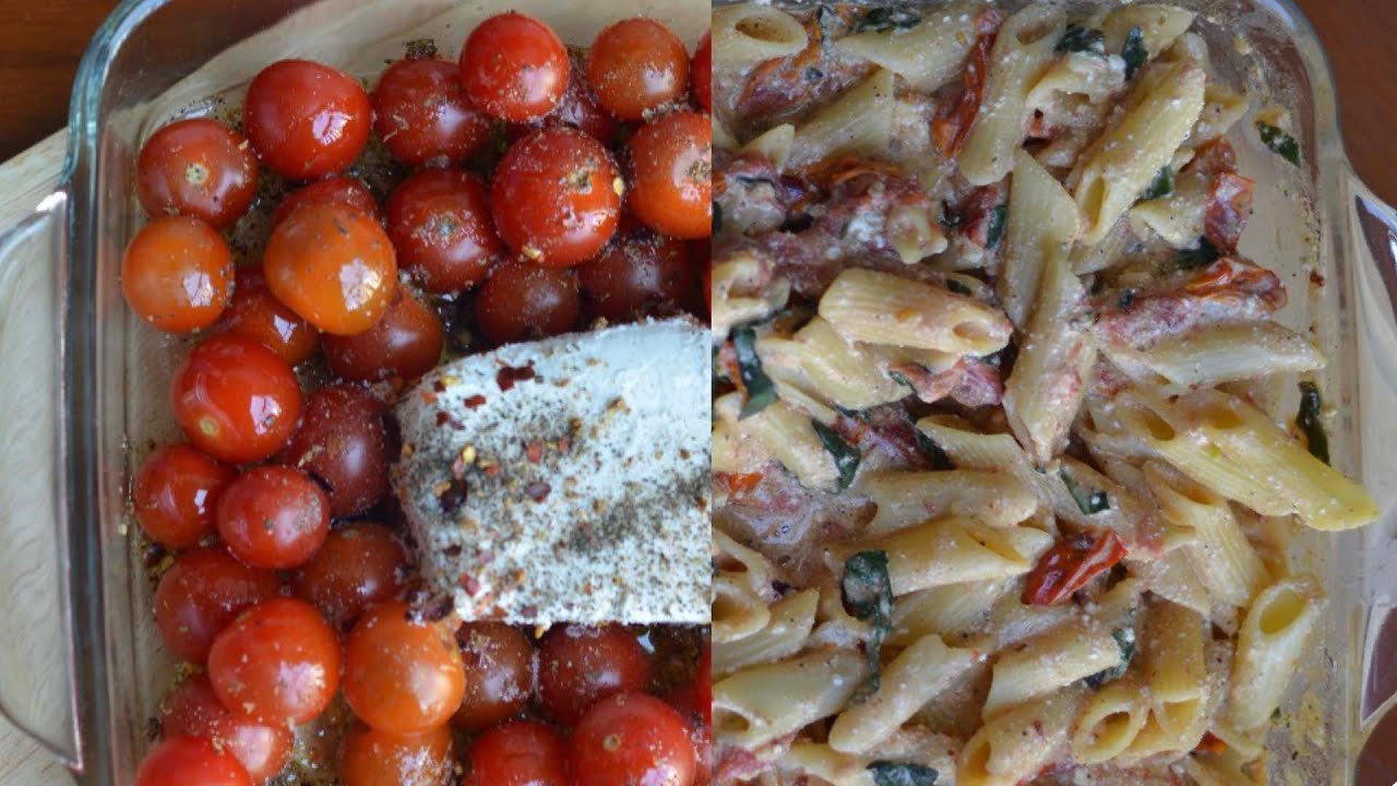 Bake Feta Pasta Viral TikTok Recipe of Baked Feta Cheese and Cherry Tomato Pasta YouTube