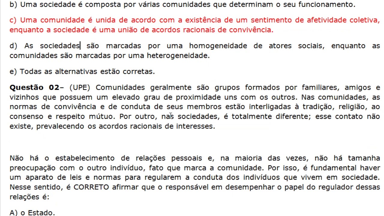 Sociologia: Correção das questões do texto: A diferença entre ...