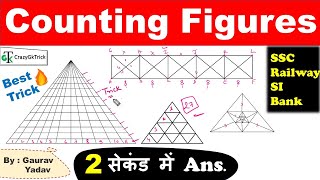 Reasoning : Counting Of Figures | Best Trick For Counting Figures | #Triangles Counting| Lecture #13