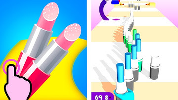 Lipstick Run DIY - Build Color Lipstick Girl Run - All Levels iOS Android GamePlay