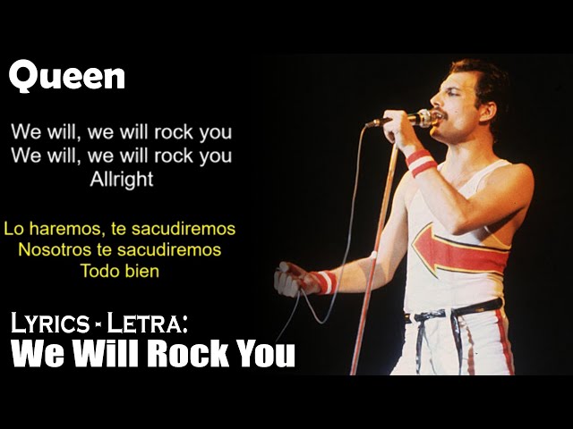 Queen - We Will Rock You  (Lyrics English-Spanish) (Inglés-Español) class=