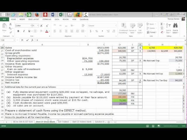 Statement of Cash flow - Direct Method 12 min