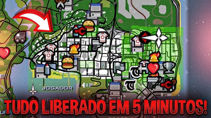 como desbloquear mapa GTA San Andreas Android (save 100%) 