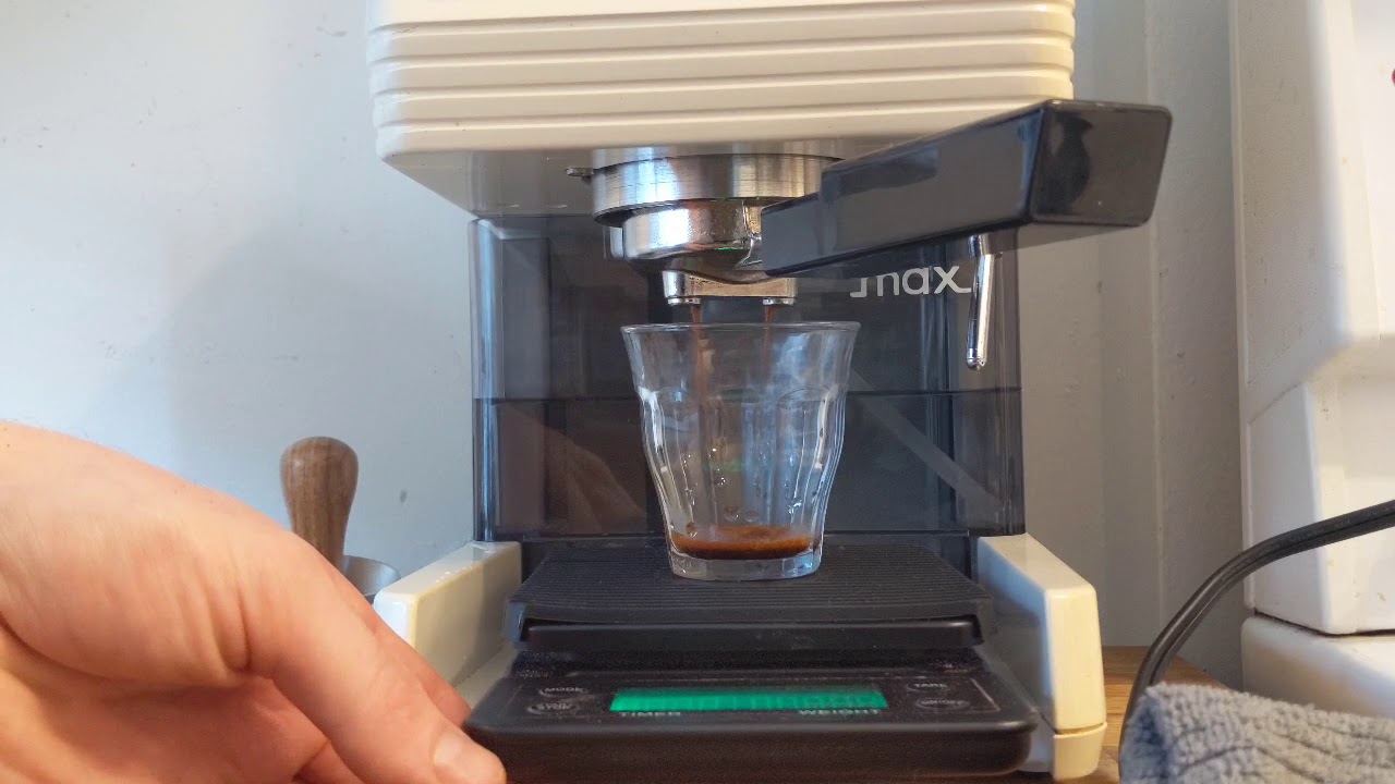 retro Espresso Gaggia making a cortado