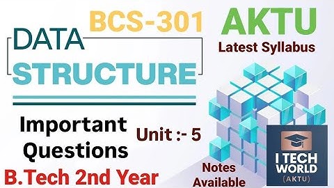 Data Structure Unit: 5 Important Questions with Ans AKTU B.Tech 2nd Year CSE/IT BCS301 & BOE306/406