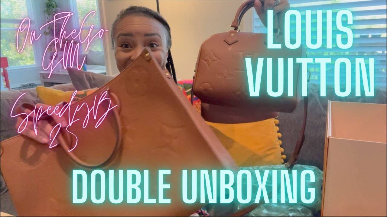 Double Unboxing of the Louis Vuitton OnTheGo GM and Speedy B in Cognac  Leather 