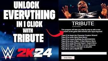 UNLOCK EVERYTHING IN 1 CLICK WITH TRIBUTE TOOL - WWE 2K24