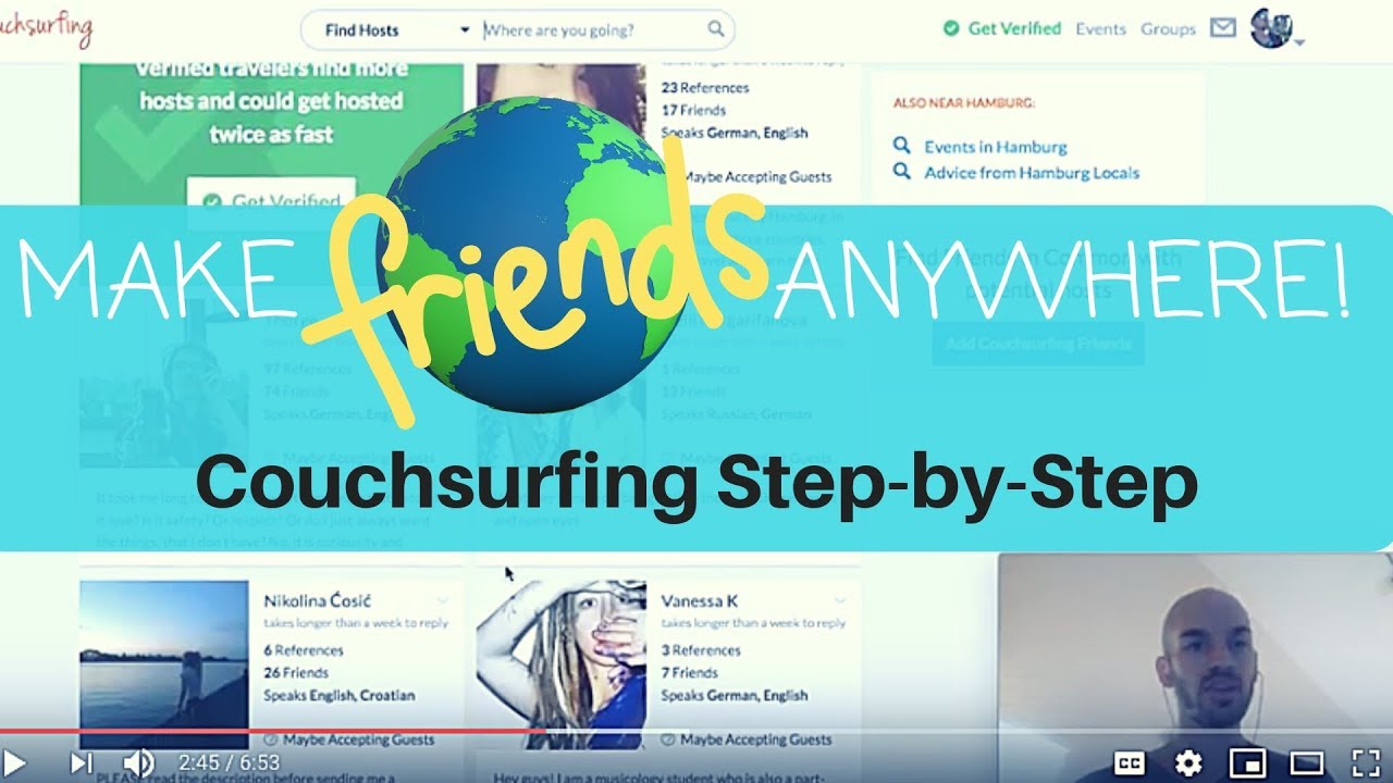 MAKE FRIENDS ANYWHERE: Couchsurfing step by step walkthrough guide