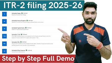 ITR 2 online filing AY 2025-26 full demo | ITR 2 for capital gain/loss,Salary,VDA,Property,dividend