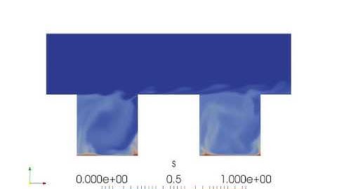 CFD: Airflow Over a 2D Urban Surface - Normalized Passive Scalar Concentration