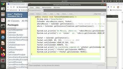 Ejemplo de uso de Java  Calendario y TimeZone