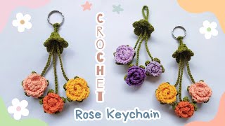 Crochet Rose Keychains for Beginners || Crochet Tutorial