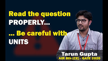 Tarun Gupta All India 8th Rank in Civil Engineering - GATE 2020