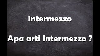 Apa arti kata Intermezzo ?