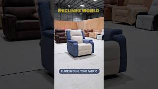 DUAL TONE FABRIC RECLINER #recliner #usbcable #sofa #furniture #shortsvideo #manufacturing