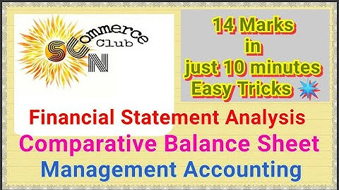 Financial Statement Analysis - Comparative Balance sheet - Explanation in Kannada