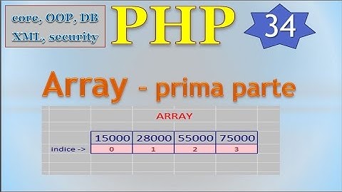 PHP 5.5 ITA 34: array - PRIMA PARTE
