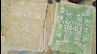 easy way to coffee dye and stencil papers for junk journaling